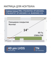 Матрица B140XW01 V.0
